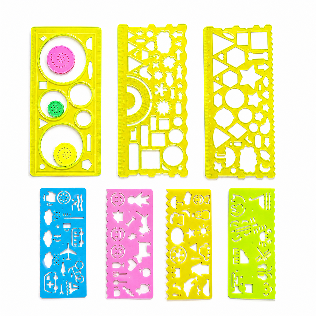 7 Pcs Set (4 pcs Stencil + 2 pcs Big Stencil + 1 Big Spiromatic Scale)