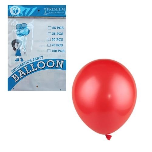 TBB 9" Premium Metallic Balloon Pack (25 Pcs) - RED