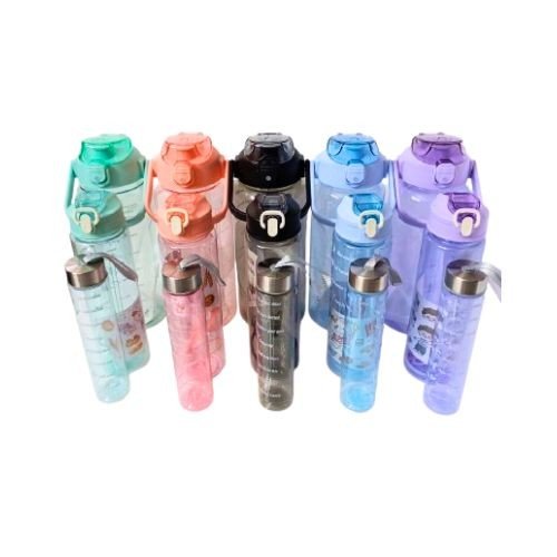 3 Pcs Plastic Motivational Bottle Combo (Transparent)