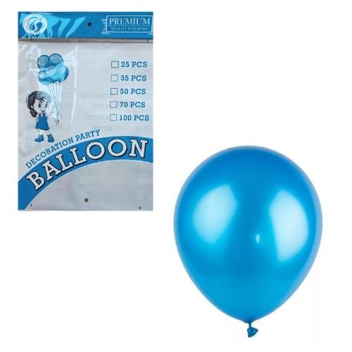 TBB 9" Premium Metallic Balloon Pack (25 Pcs) - BLUE