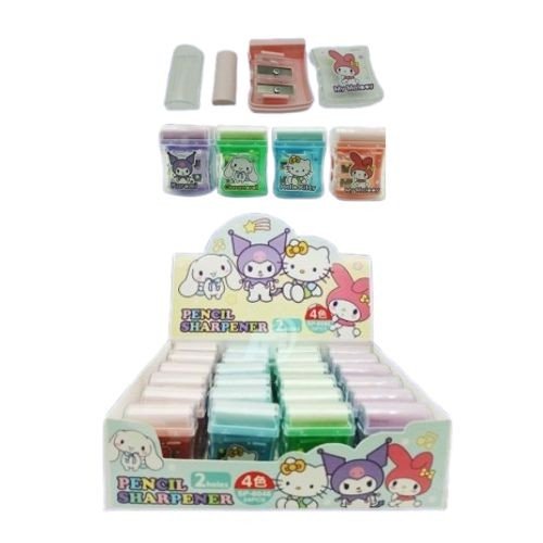 Round Eraser With 2 Hole Sharpener