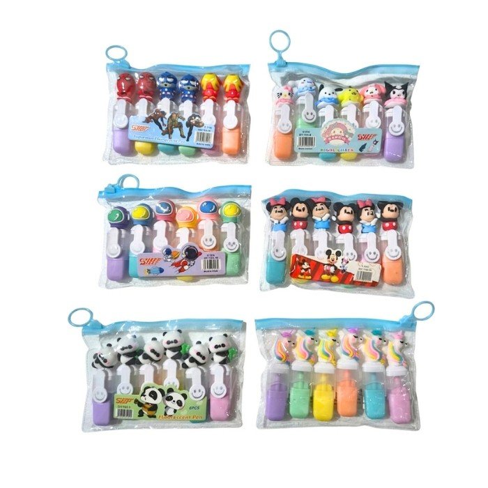 Character Head Highlighter (Pack Of 6)