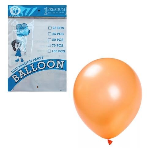 TBB 9" Premium Metallic Balloon Pack (25 Pcs) - ORANGE