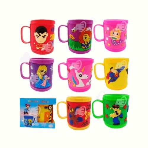 Embossed Cartoon Plastic Mug (Box Packing)