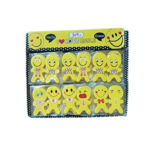 2 Pcs Standing Smiley Earser Pack