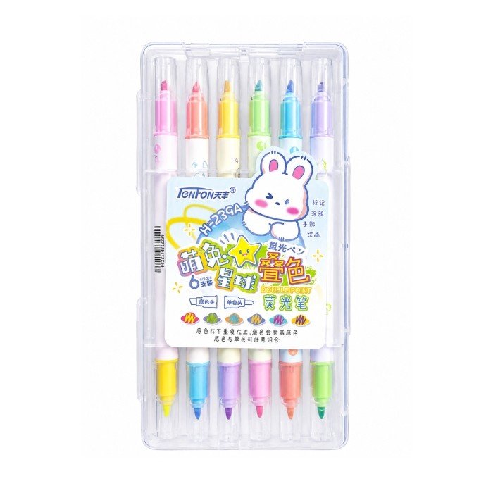 Double Side Highlighter (Pack Of 6)