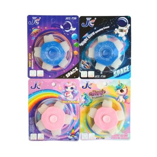 5 Pcs Night Glow Spinner Eraser