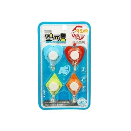 Strong Adhesive Hook (4 Pcs-Mix) 9209