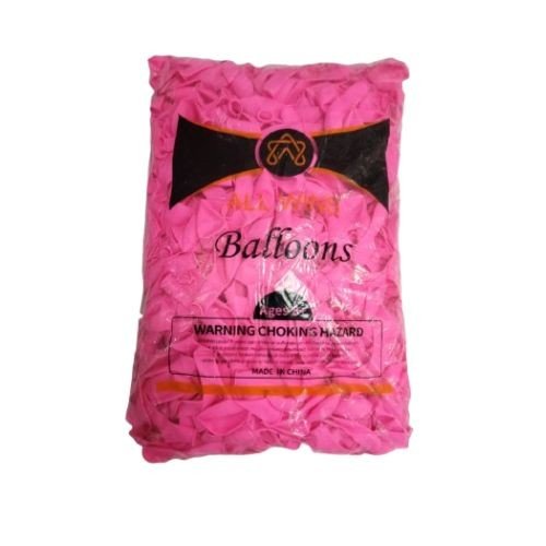 9 Inch Party Balloons Pack (1000 Pcs) - Pink