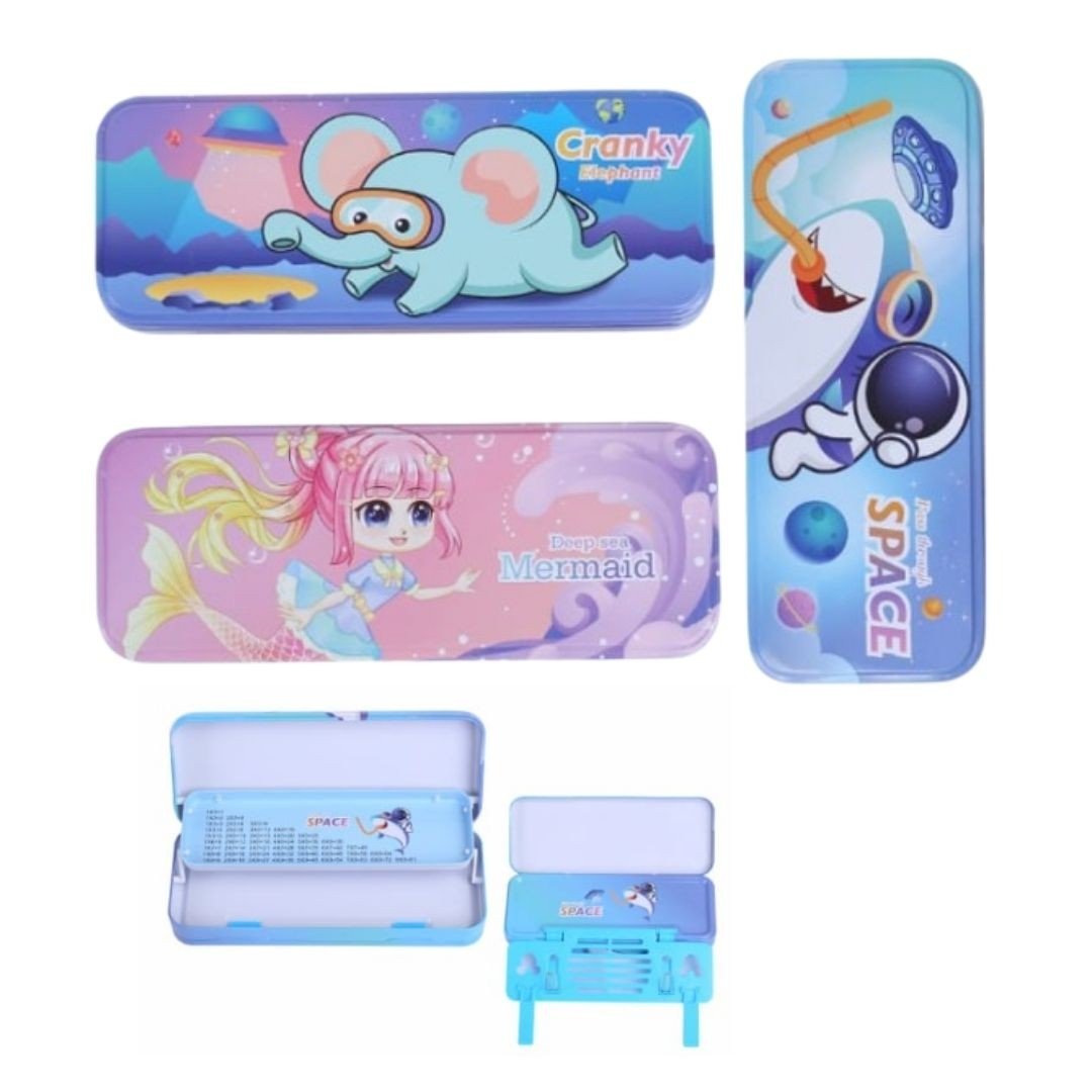 Metal Pencil Compass Box - Book Reading Shelf (B579-29)