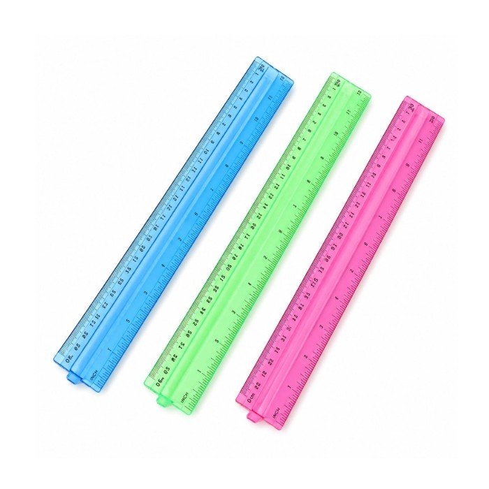 30 cm Plastic Scale with Holding Cube Scale