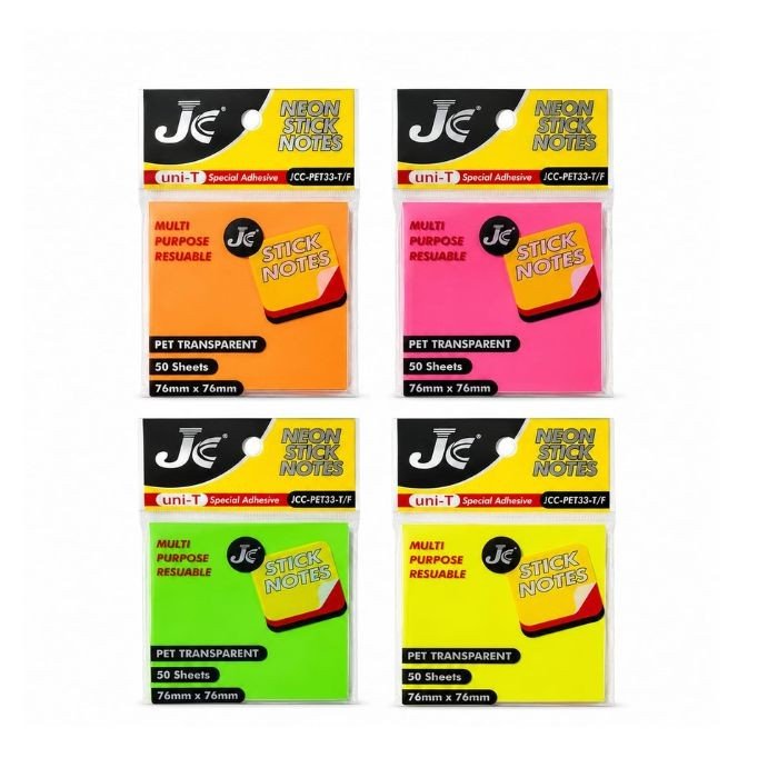 JC Sticky Note 3" x 3" (Plastic) Colour