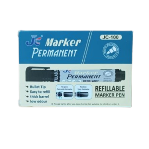 JC Permanent Refillable Marker (JCC-100) Black