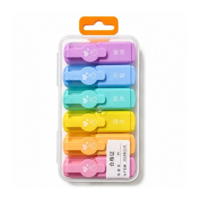 Mini Korean Heart Highlighter (Pack Of 6)
