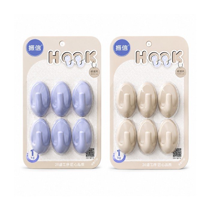 Adhesive Hook - 6 pcs Colour