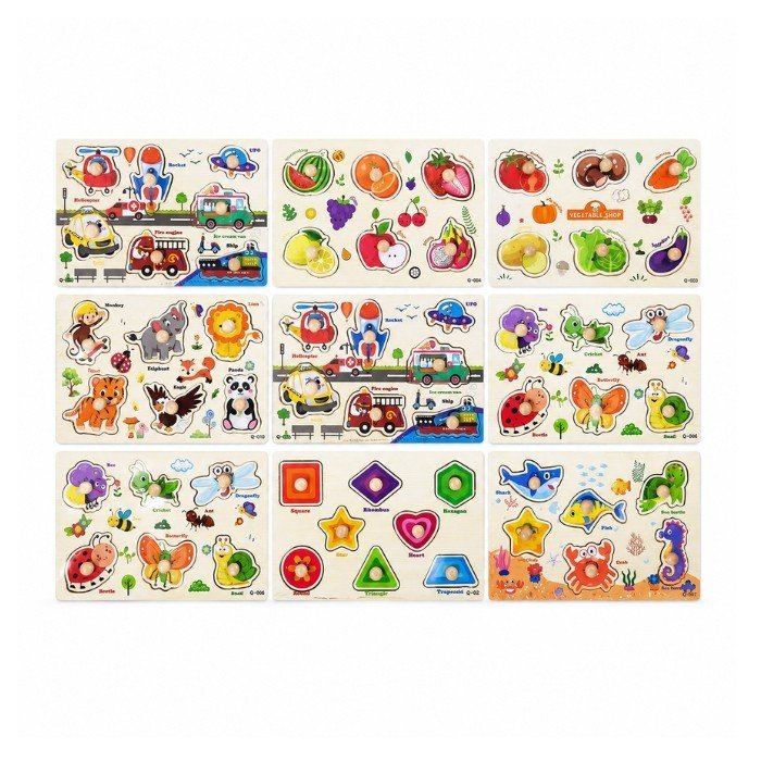 Wooden Peg Puzzle (Big) 22 cm x 15 cm